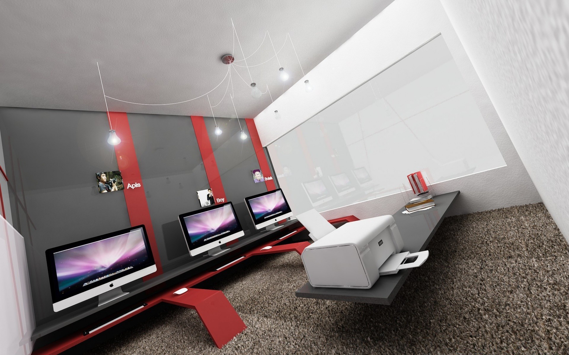 3d graphics room indoors business furniture technology