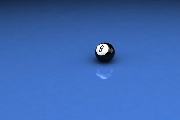 Billiard ball floating above the glass