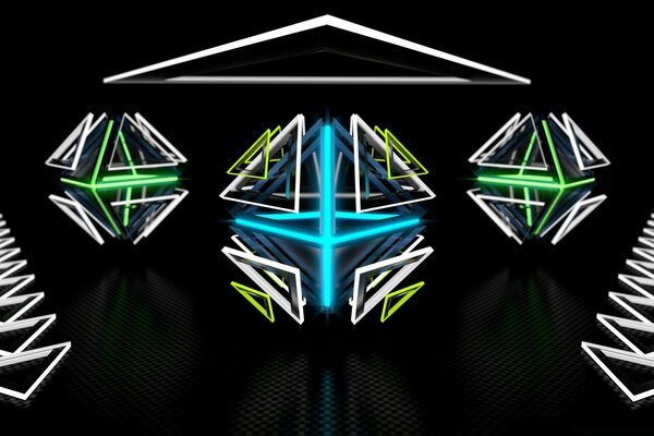 Graphics multicolored triangles