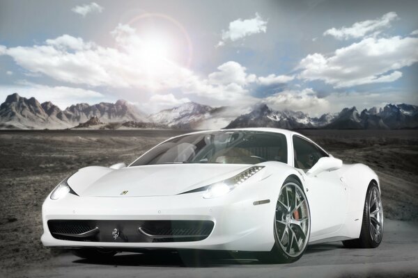 Cool white sports automobile