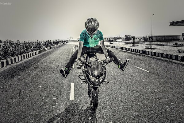 Motorcycle stunts in motion