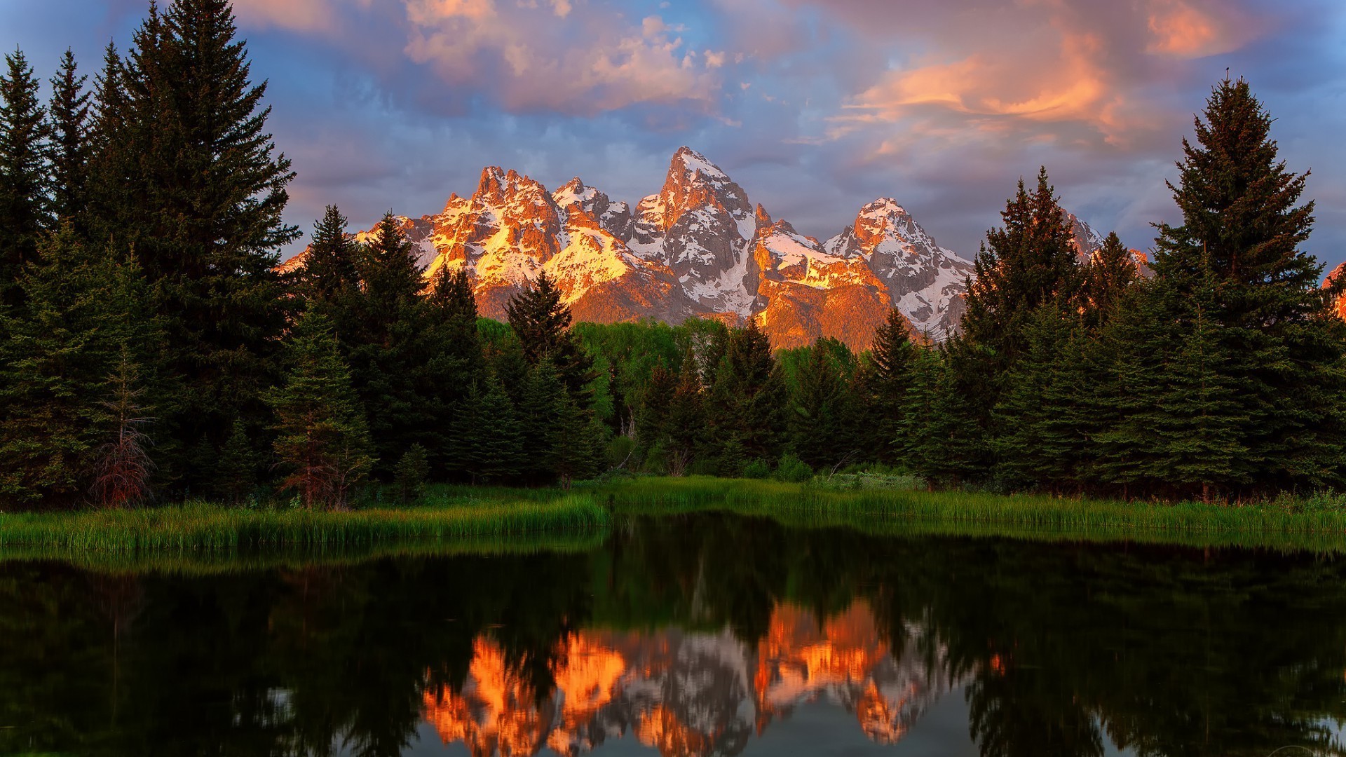 the sunset and sunrise lake reflection water outdoors conifer nature landscape travel dawn scenic wood tree evening