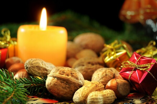 Christmas photo with candles