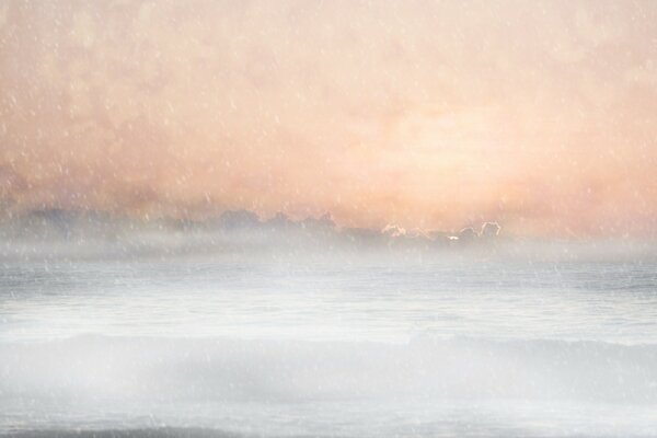 Beautiful landscape. The noise of the sea