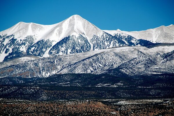 Mountains with snow-capped peaks