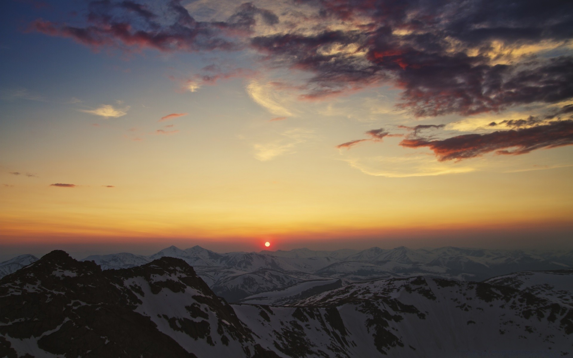 mountains sunset mountain dawn sky snow travel landscape evening sun nature fog fair weather dusk outdoors light