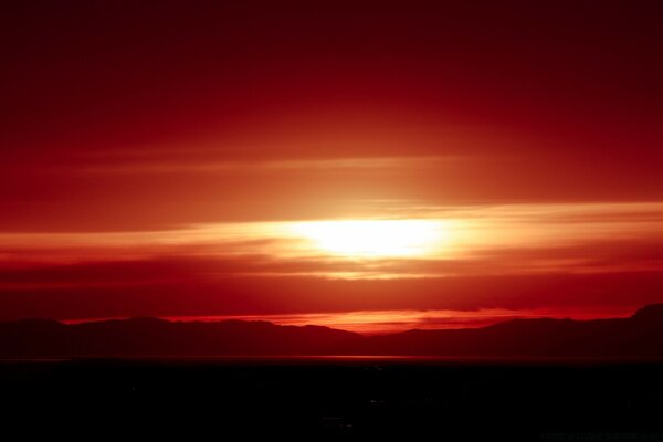 Beautiful sunset in the evening sky