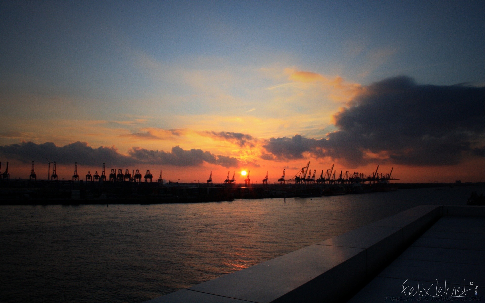 the sky sunset water dusk evening dawn sky sea light transportation system sun river