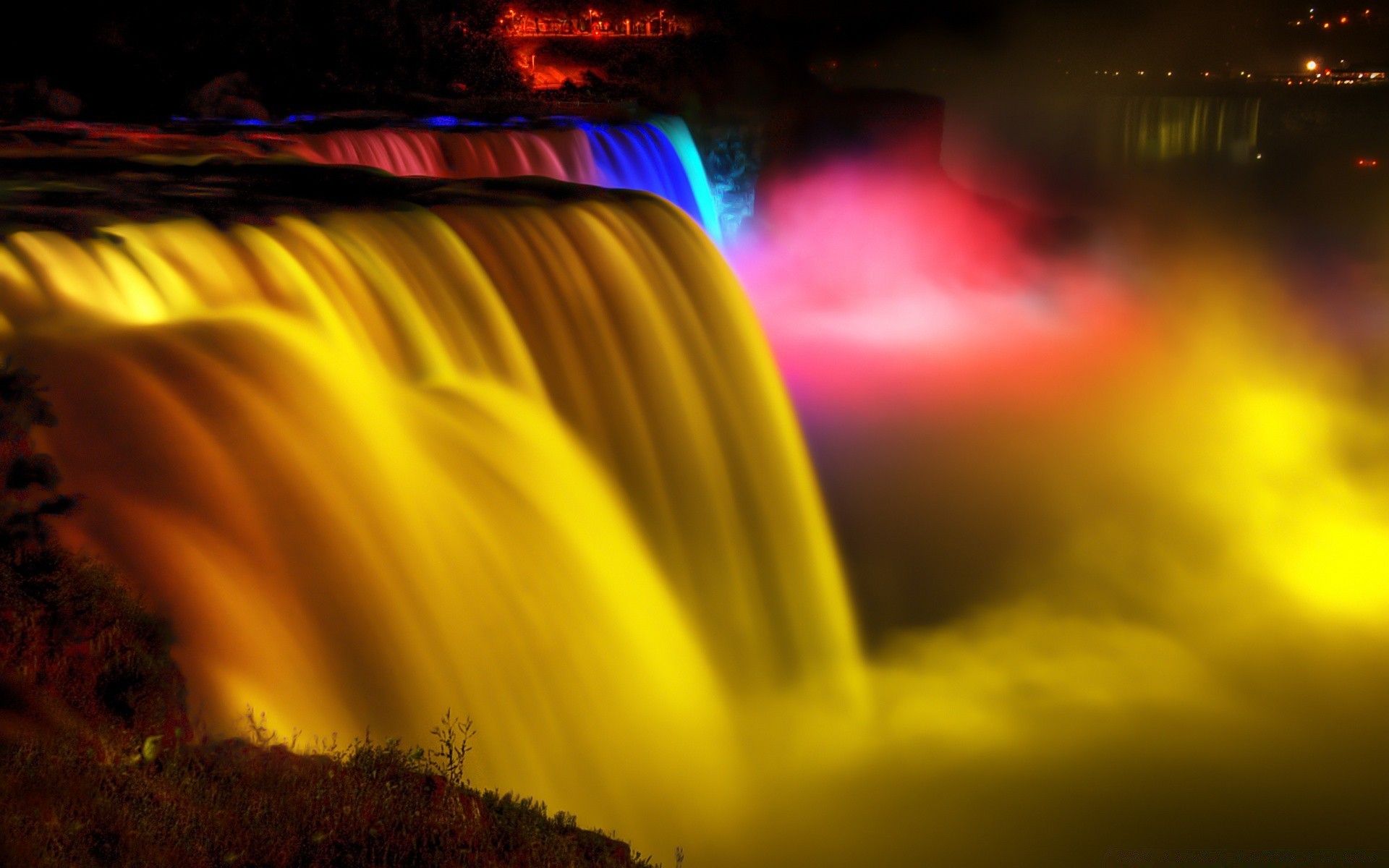 waterfalls blur abstract flame art light christmas luminescence texture color motion flash sunset illuminated