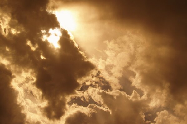 Sunlight behind thick clouds