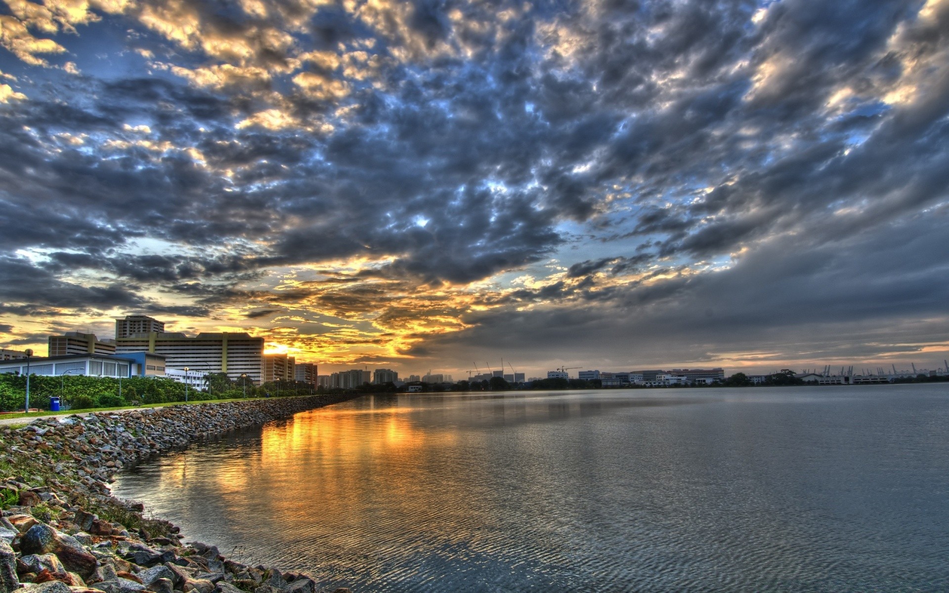 lake water sunset sky dawn landscape reflection evening dusk river travel sea cloud beach nature