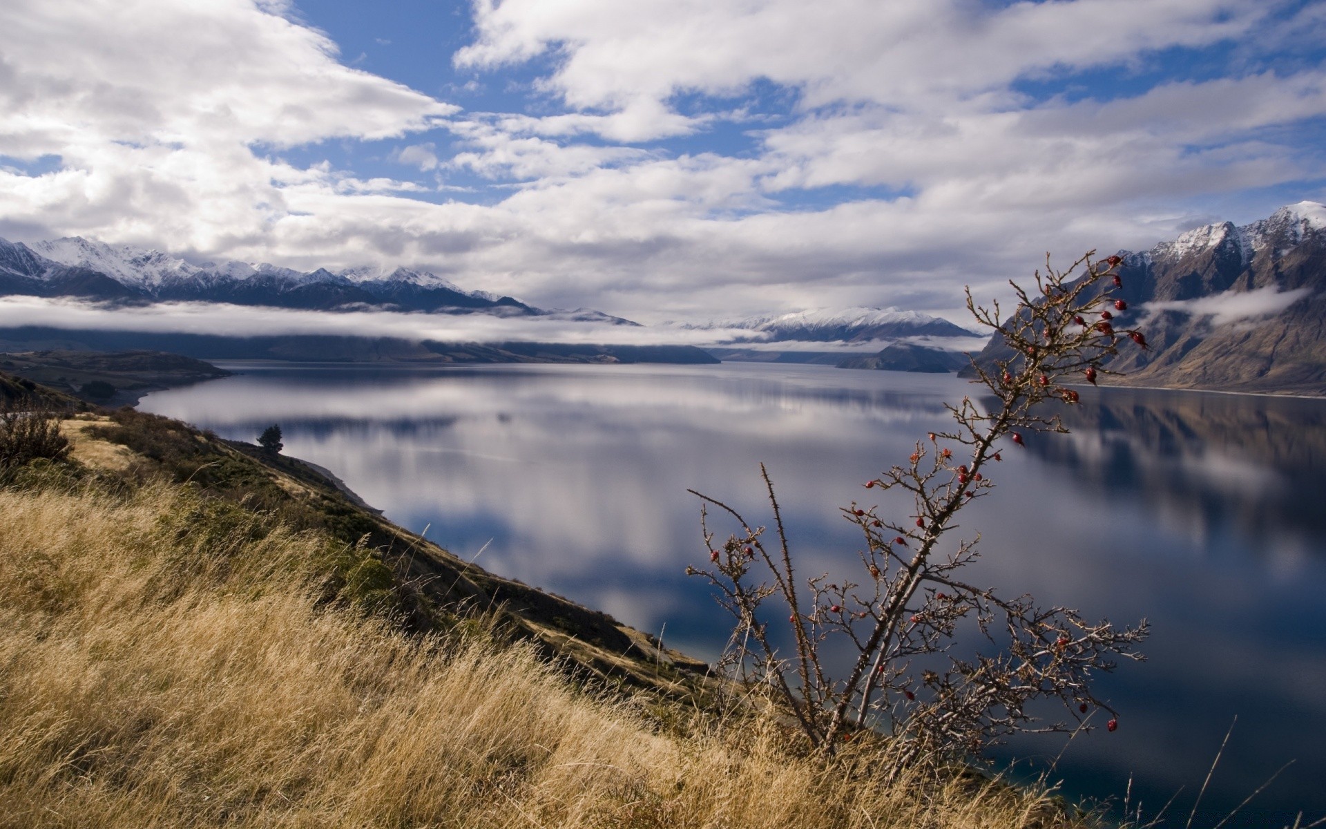 lake landscape sky nature sunset travel outdoors fall grass water dawn cloud mountain