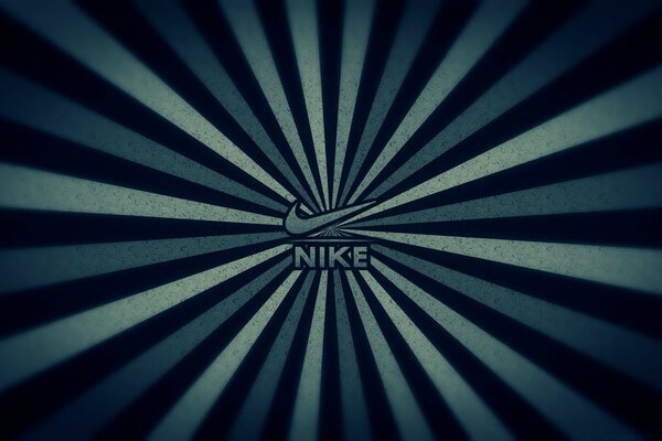 Nike logo on striped background