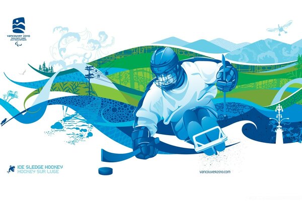 Illustration with a sporty man on the desktop