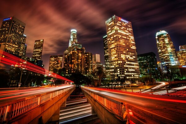 The life of the night city in dynamics