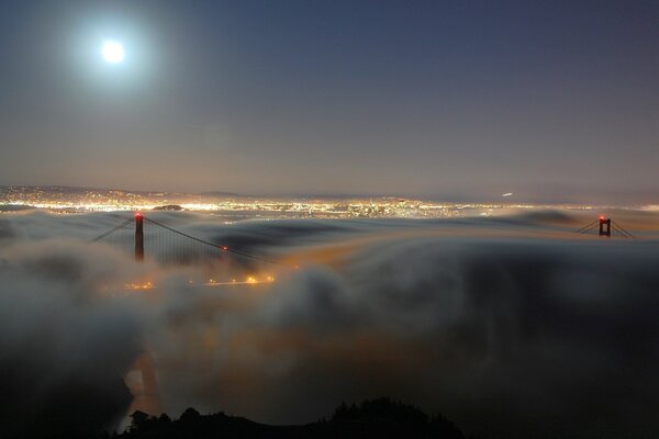 Beautiful landscape with a view above the clouds