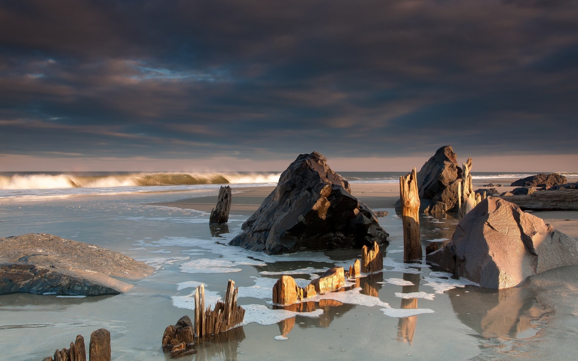 america beach water seashore travel sea sunset sand ocean landscape winter outdoors sky snow dawn evening daylight