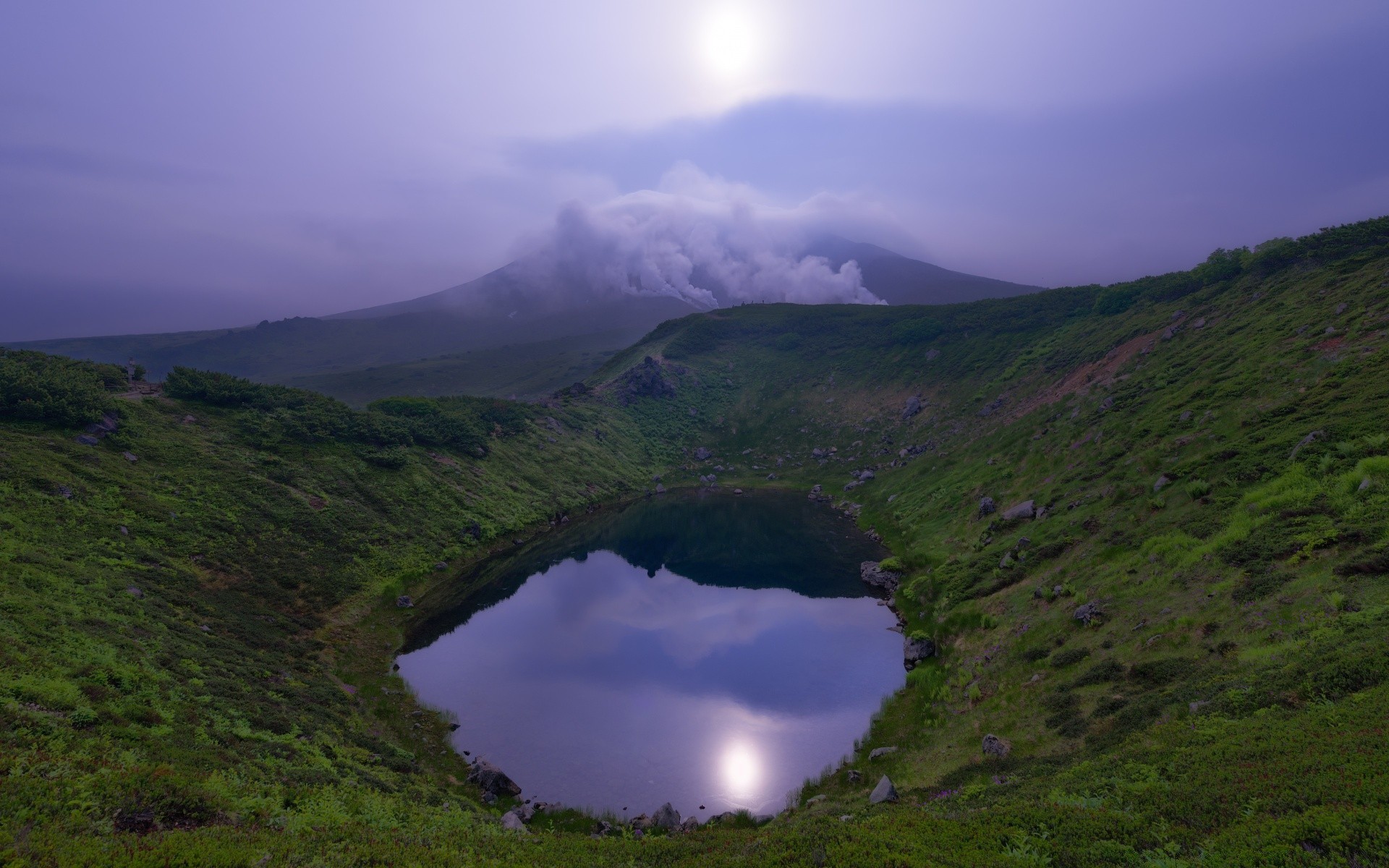 asia landscape travel mountain water sky outdoors nature fog grass dawn