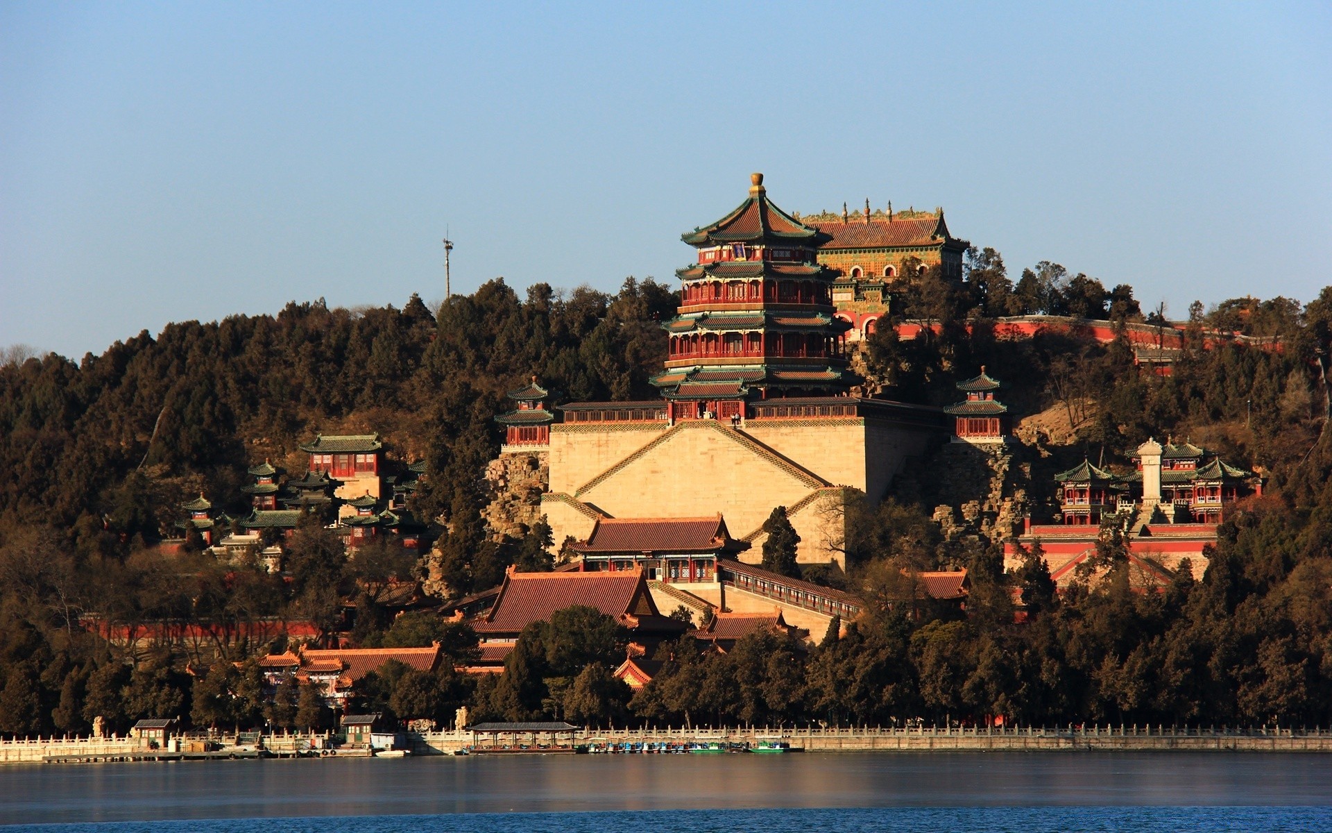 asia water architecture travel building city house lake river landscape daylight home seashore tree sea castle outdoors town sky church