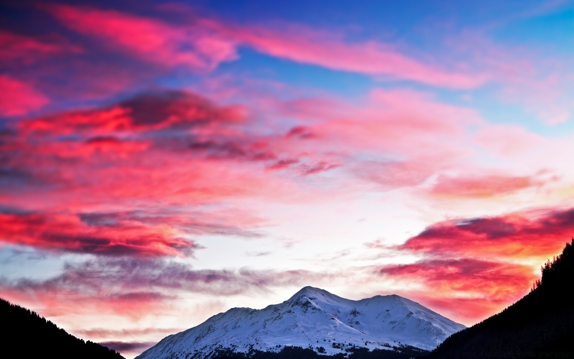 europe sunset sky mountain nature dawn outdoors dusk travel landscape evening panoramic snow cloud high sun fair weather summer mountain peak