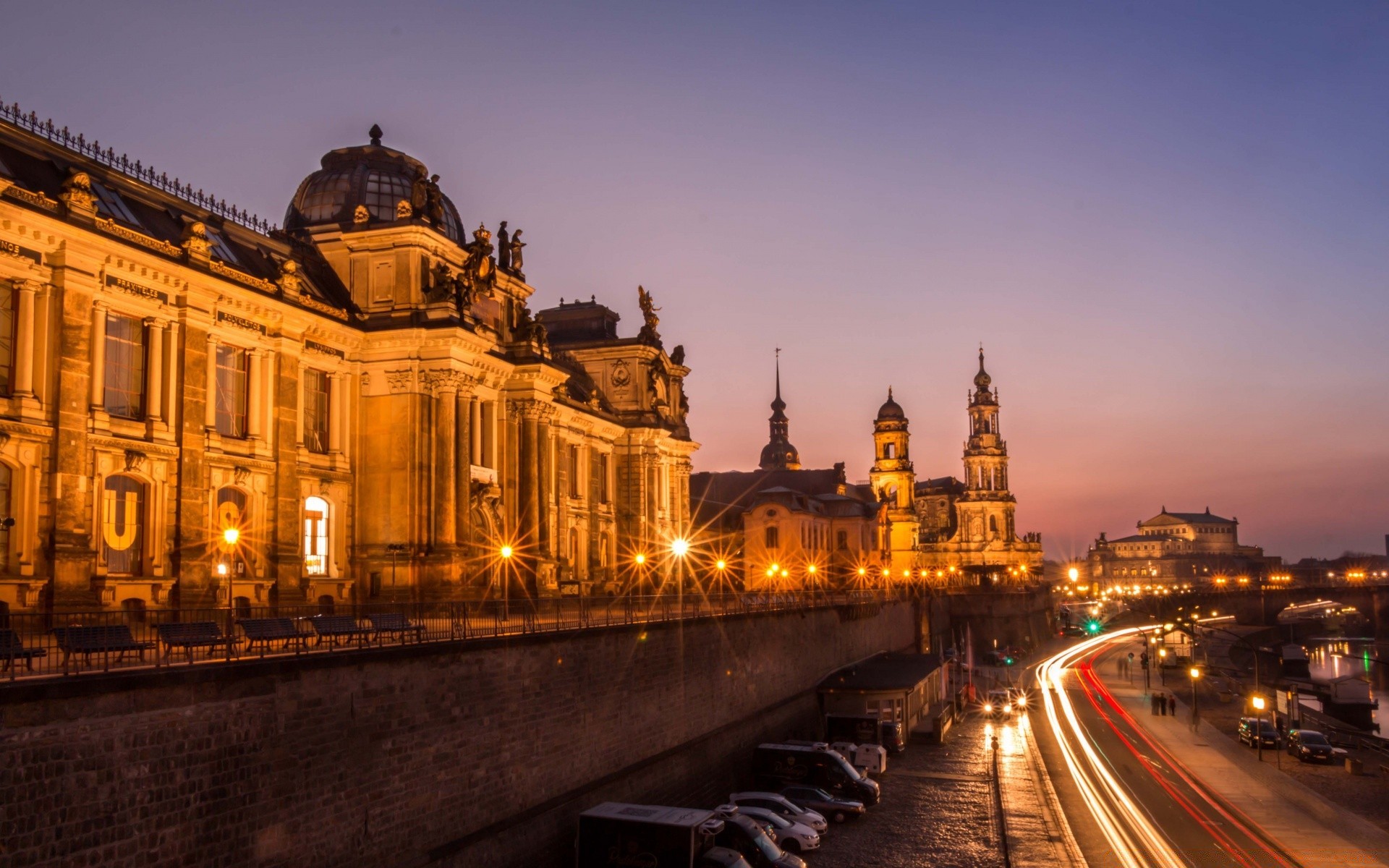 europe architecture travel city dusk building evening street sky cityscape urban outdoors sunset bridge landmark illuminated river tourism