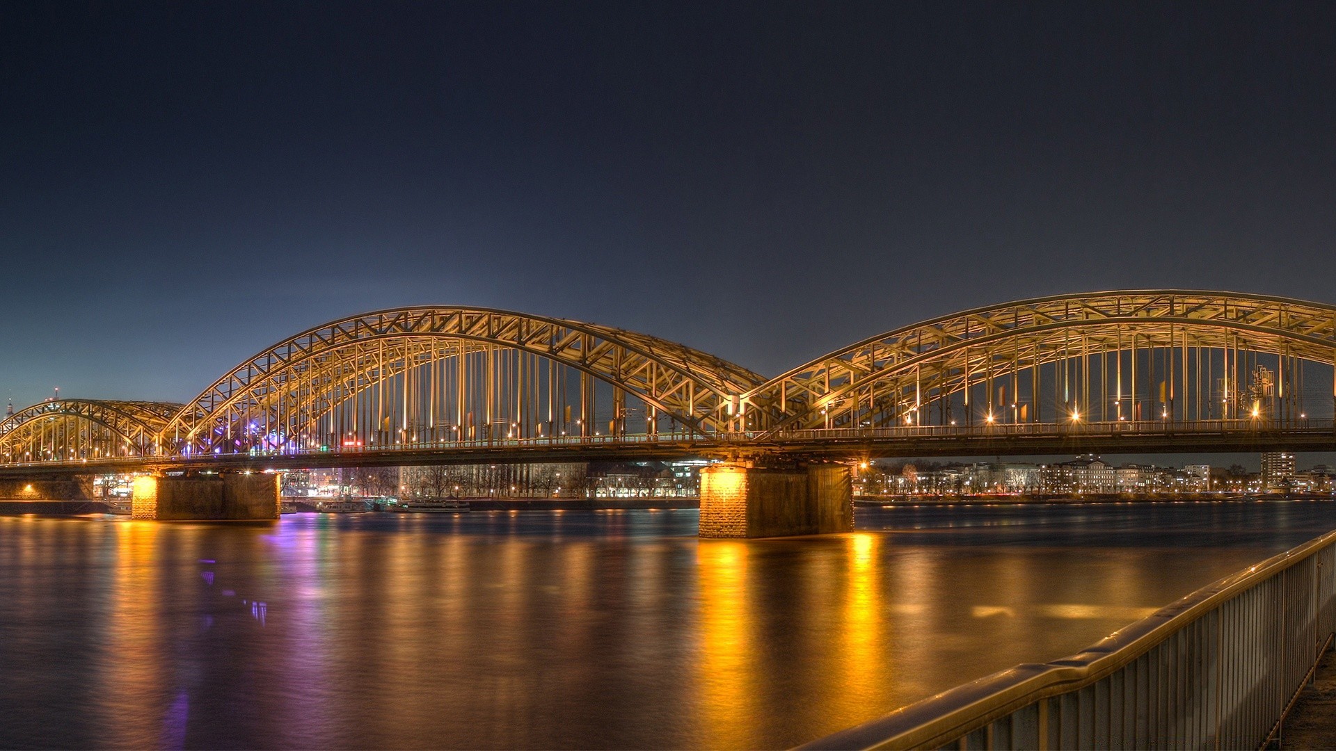 europe bridge architecture travel city water river reflection dusk sky sunset urban evening opera building cityscape illuminated light landmark modern