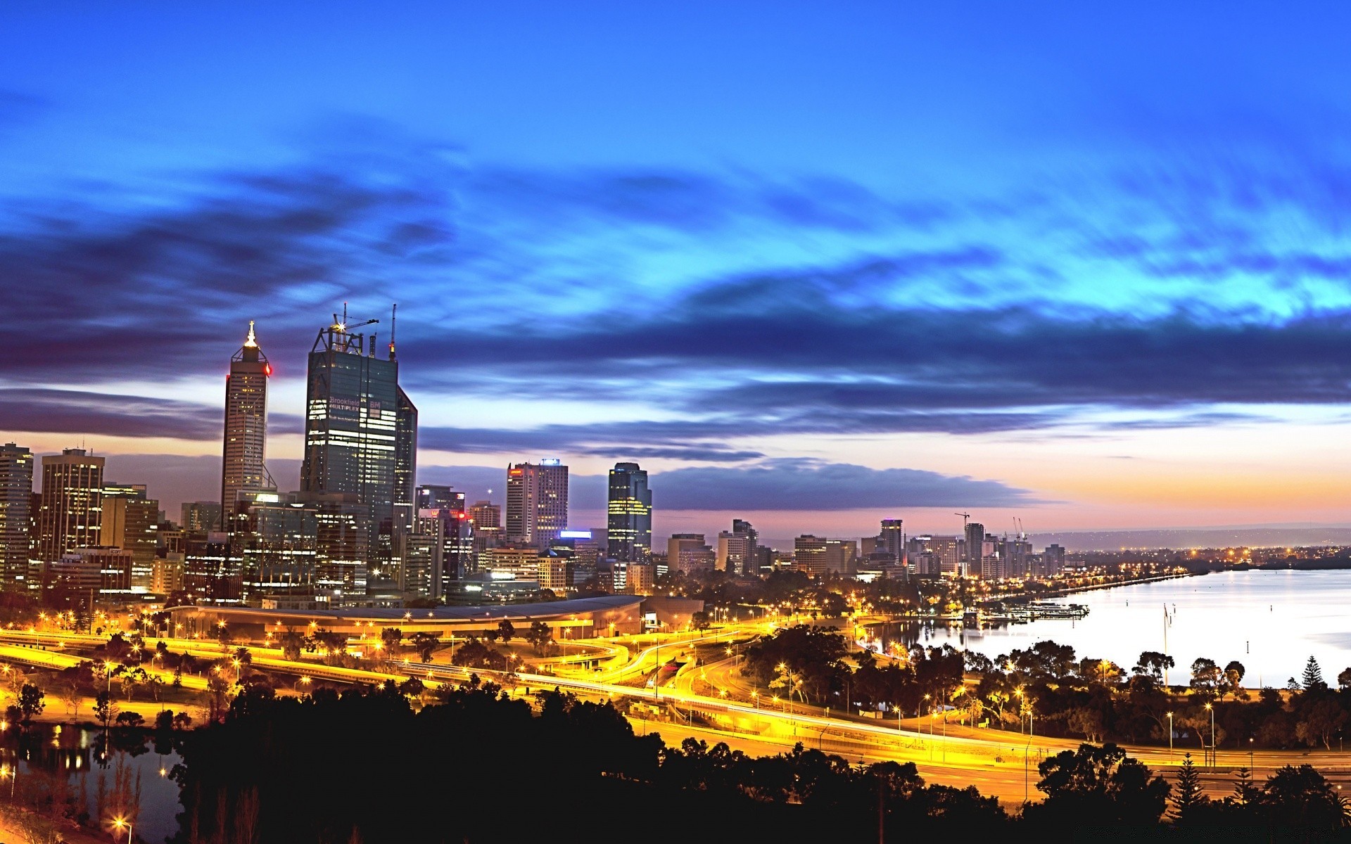australia and oceania city architecture cityscape dusk skyline sunset travel evening downtown building sky skyscraper water illuminated outdoors dawn panoramic urban